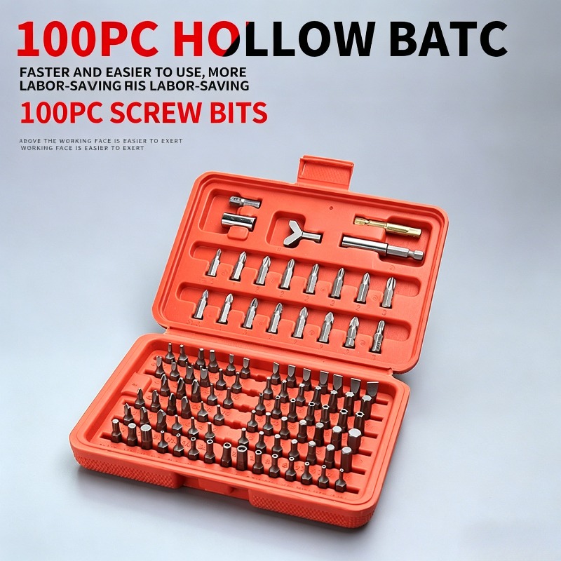 Car Workshop Tools Kit - Juego de 100 Puntas de Destornillador,
